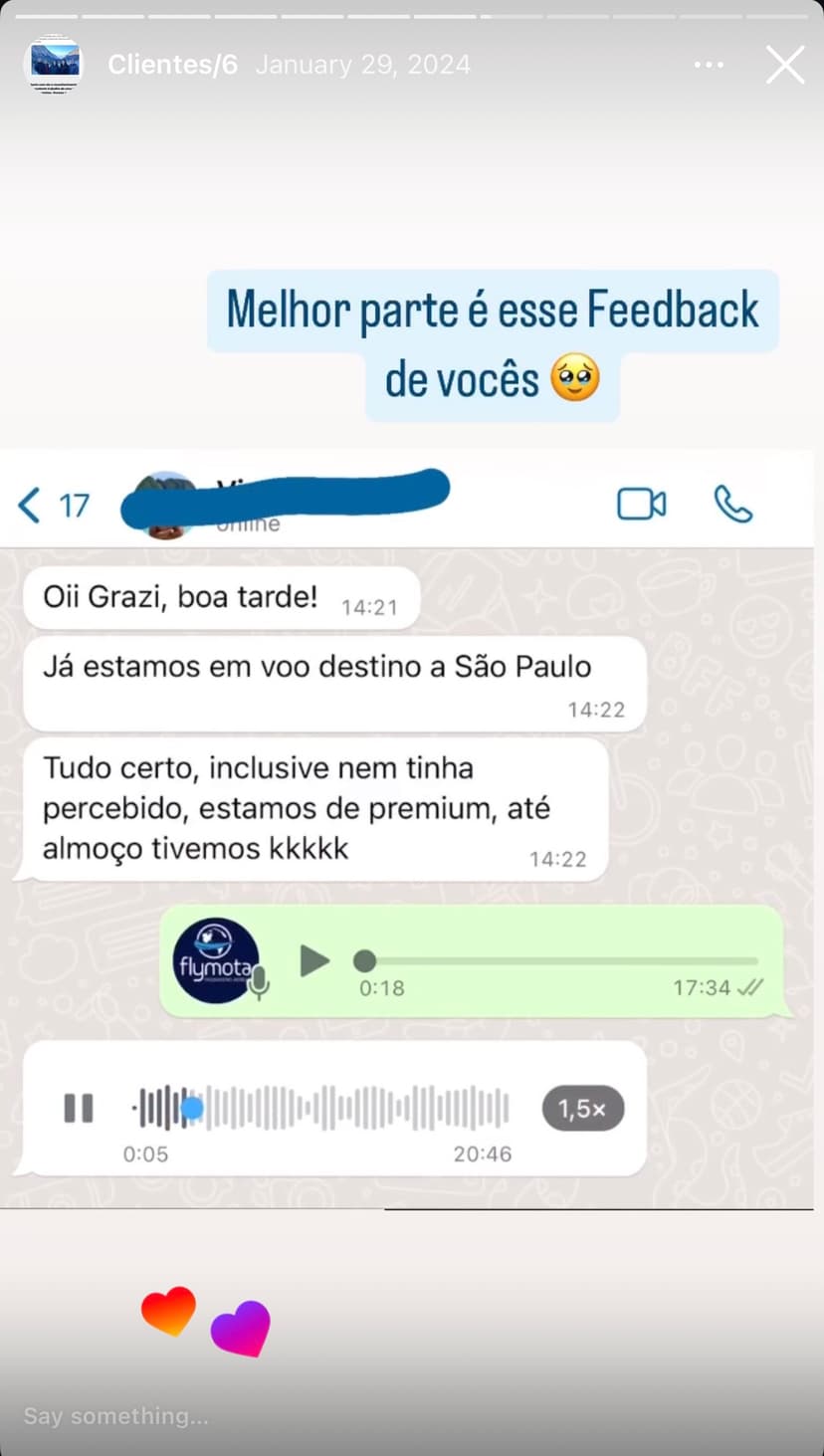 Feedback de cliente — Melhor parte