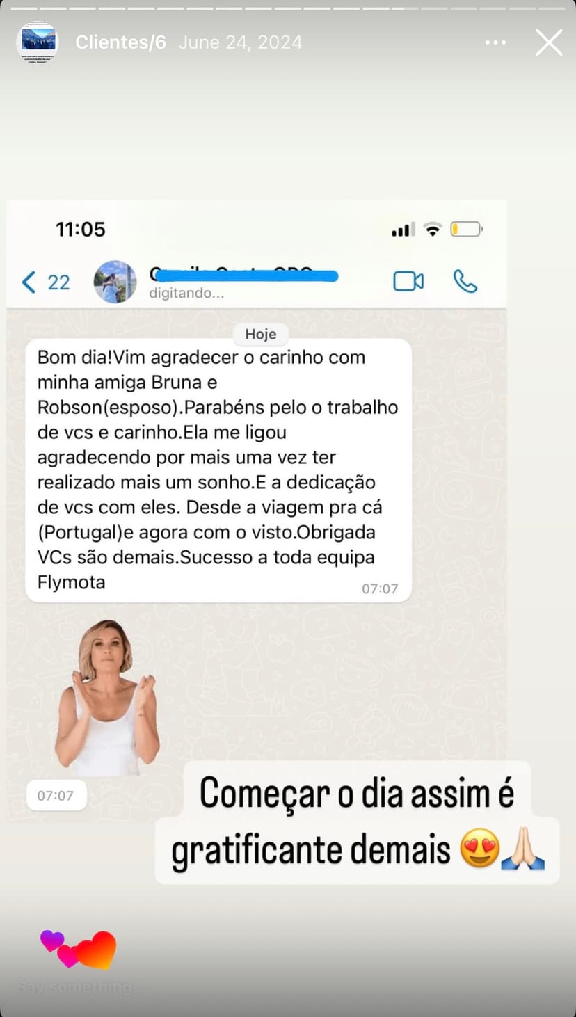 Mensagem de Bruna e Robson