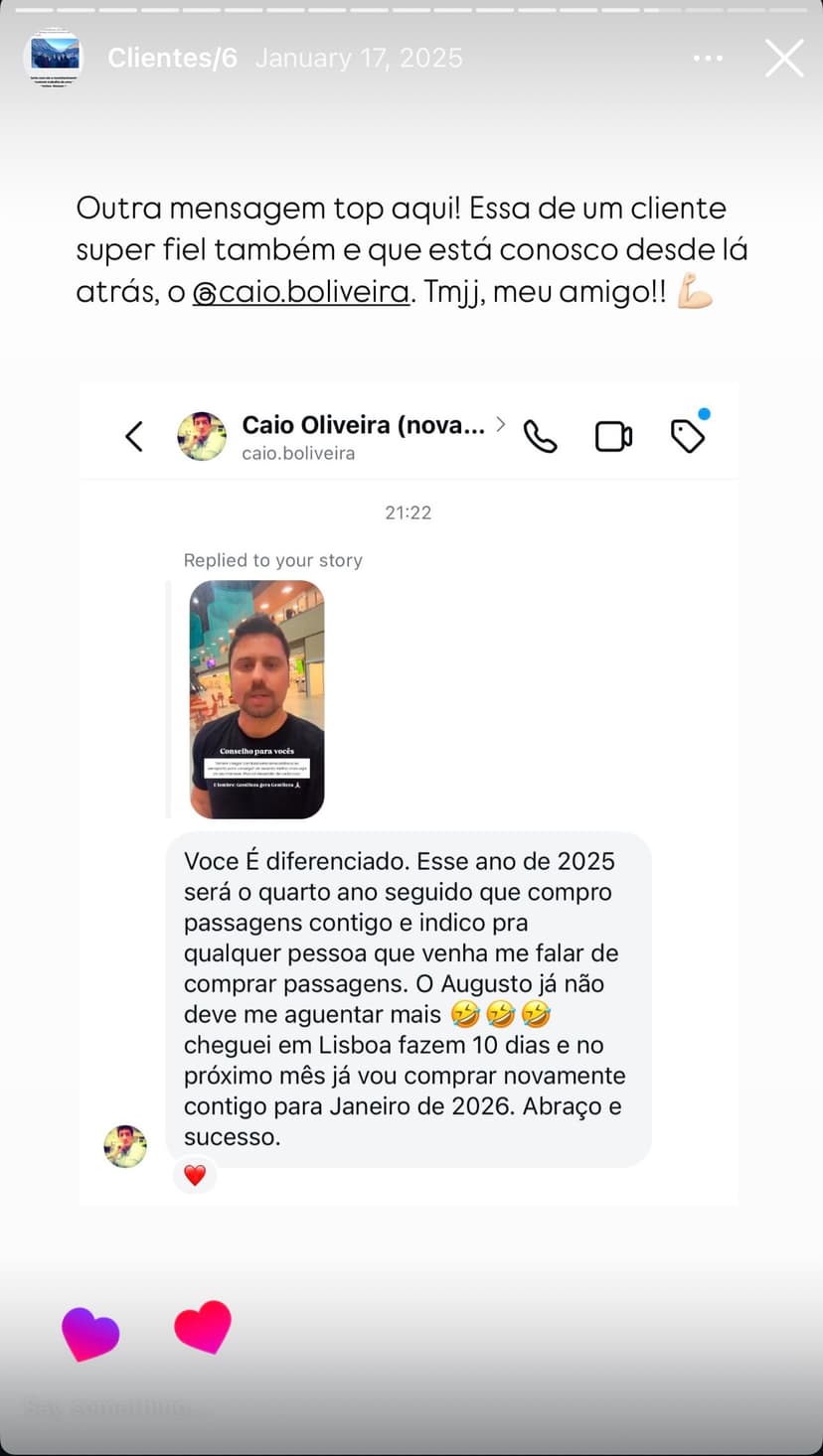 Mensagem de Caio Oliveira